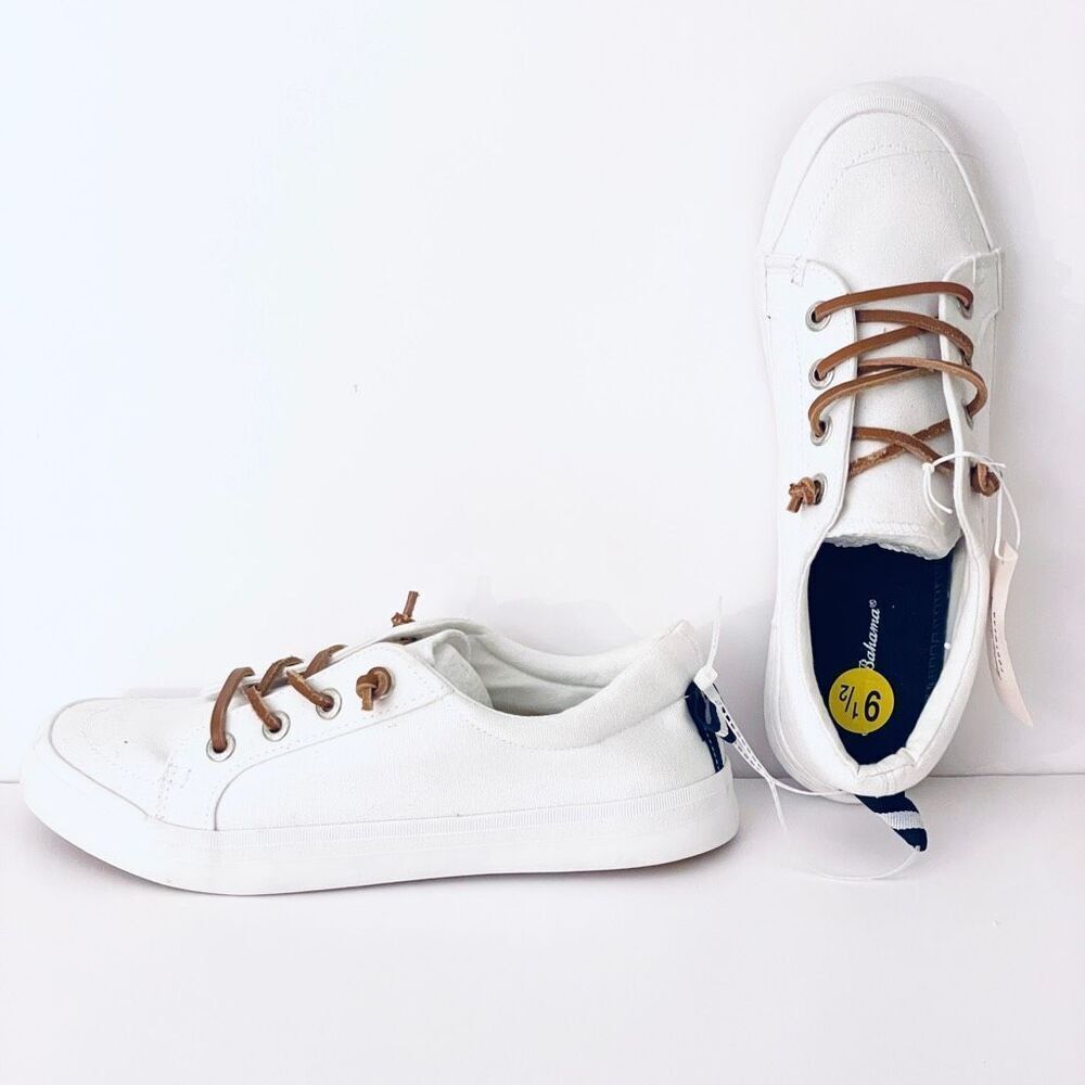 NWT TOMMY BAHAMA 8 White No-Tie Shoelaces Memory foam Cushioned Comfy Sneakers - Picture 12 of 13